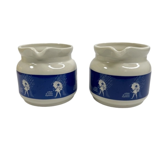 Lot Of 2 Vintage Morton Salt Creamer Jugs Pitchers - Picture 2 of 10